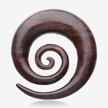 A Pair of Dark Tamarind Wood Super Spiral Hanger Plug